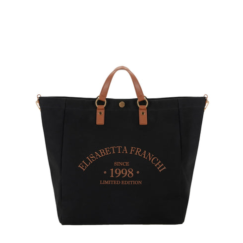 Elisabetta Franchi Shopper Borsa tote Donna in canvas con tracolla UNI P26-ELISABETTA FRANCHIBS14A62E2-B58-UNI - Francavilla Moda