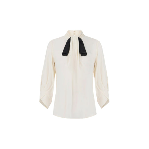 Elisabetta Franchi Camicia elegante Camicia Donna 3/4 con cravattina 40 - Francavilla Moda