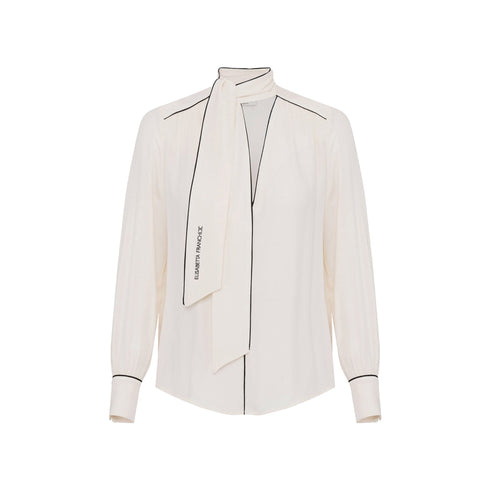 Elisabetta Franchi Camicia elegante Camicia Donna con sciarpa Burro nero - Francavilla Moda