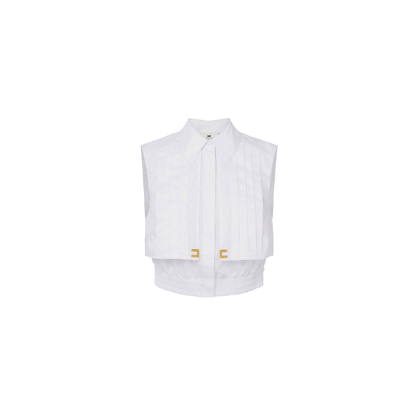Elisabetta Franchi Camicia casual Camicia Donna cropped con logo Bianco - Francavilla Moda