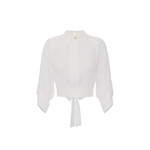 Elisabetta Franchi Camicia ml Camicia Donna in georgette con fusciacca 42 - Francavilla Moda