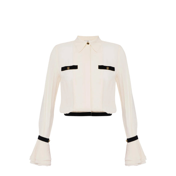 Elisabetta Franchi Camicia elegante Camicia Donna polsini a campanella 42 - Francavilla Moda