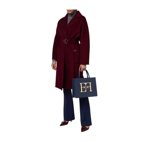 Elisabetta Franchi Cappotto Cappotto Donna modello vestaglia Rouge noir A24 - ELISABETTA FRANCHICP54D46E2 - CG3 - 38 - Francavilla Moda