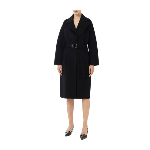 Elisabetta Franchi Cappotto Cappotto Donna modello vestaglia Nero - Francavilla Moda