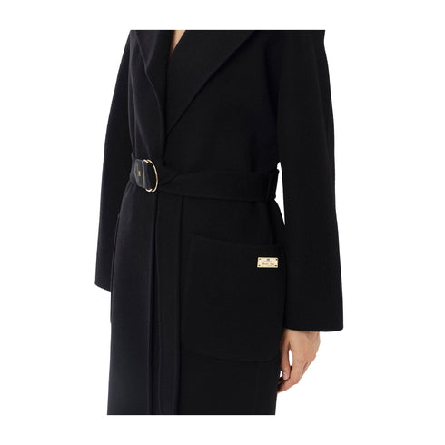 Elisabetta Franchi Cappotto Cappotto Donna modello vestaglia Nero - Francavilla Moda
