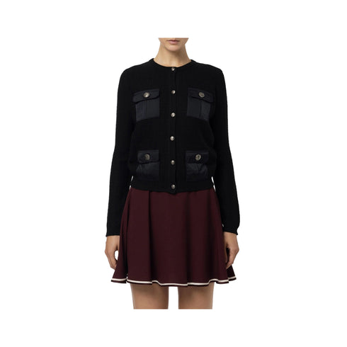 Elisabetta Franchi Cardigan Cardigan Donna con tasche Nero A24 - ELISABETTA FRANCHIMK22S47E2 - 110 - 40 - Francavilla Moda