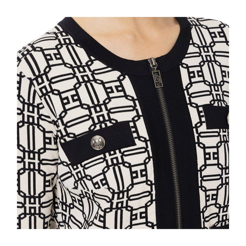 ELISABETTA FRANCHI Cardigan Cardigan Donna con taschine frontali Burro nero A24 - ELISABETTA FRANCHIMK32B47E2 - E84 - 42 - Francavilla Moda