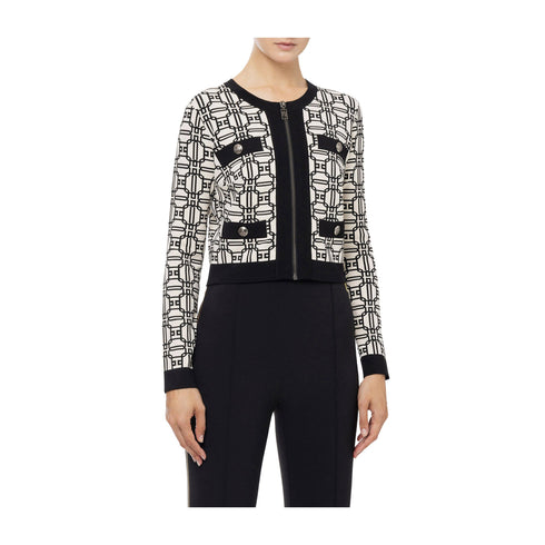 ELISABETTA FRANCHI Cardigan Cardigan Donna con taschine frontali Burro nero A24 - ELISABETTA FRANCHIMK32B47E2 - E84 - 42 - Francavilla Moda