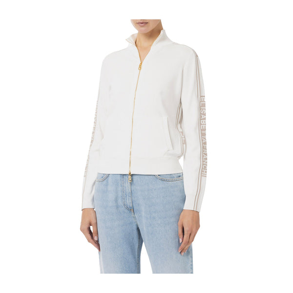Elisabetta Franchi Cardigan Cardigan Donna con zip Avorio - Francavilla Moda