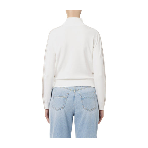 Elisabetta Franchi Cardigan Cardigan Donna con zip Avorio - Francavilla Moda