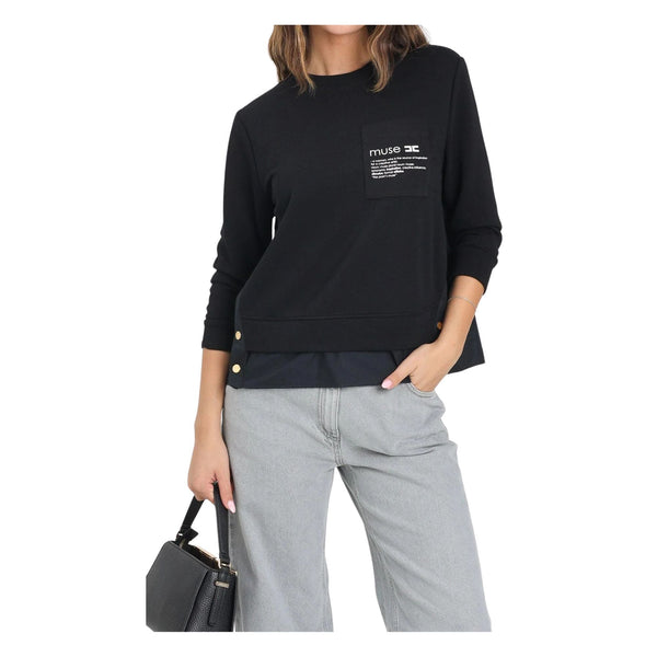 Elisabetta Franchi Felpa girocollo Felpa Donna con spacchi 40 - Francavilla Moda