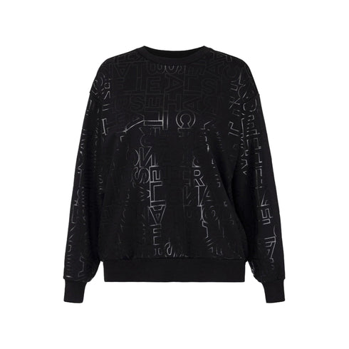 Elisabetta Franchi Felpa girocollo Felpa Donna motivo logo Nero - Francavilla Moda