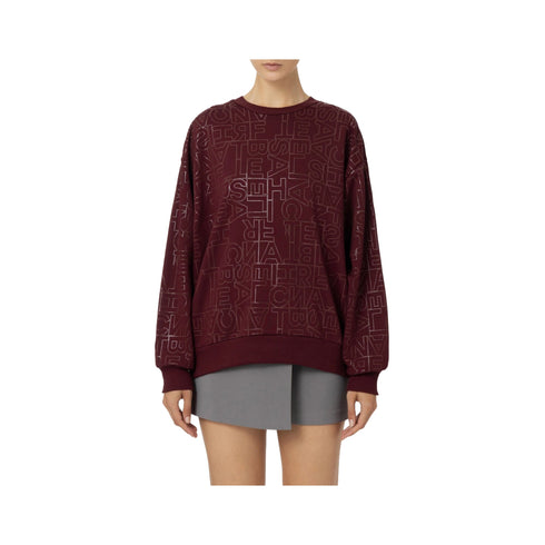 Elisabetta Franchi Felpa girocollo Felpa Donna motivo logo Rouge noir A24 - ELISABETTA FRANCHIMD00146E2 - CG3 - 36 - Francavilla Moda