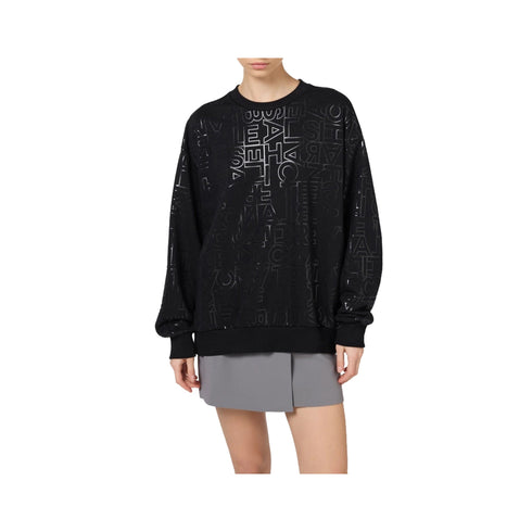 Elisabetta Franchi Felpa girocollo Felpa Donna motivo logo Nero - Francavilla Moda