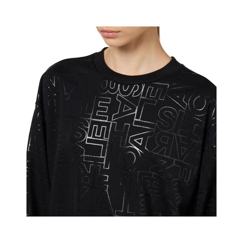 Elisabetta Franchi Felpa girocollo Felpa Donna motivo logo Nero - Francavilla Moda