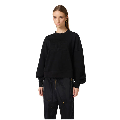Elisabetta Franchi Felpa giro Felpa girocollo Donna con logo sur ton 40 P26-ELISABETTA FRANCHIMD02D61E2-360-40 - Francavilla Moda