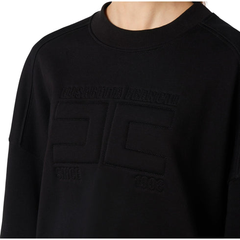 Elisabetta Franchi Felpa giro Felpa girocollo Donna con logo sur ton 40 P26-ELISABETTA FRANCHIMD02D61E2-360-40 - Francavilla Moda