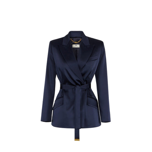 Elisabetta Franchi Giacca blazer Giacca Donna in raso con cinta 40 A26-ELISABETTA FRANCHIGI27966E2-H88-40 - Francavilla Moda