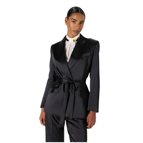 Elisabetta Franchi Giacca blazer Giacca Donna in raso con cinta 40 - Francavilla Moda