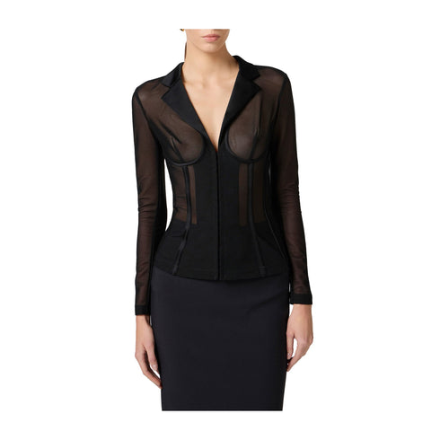 Elisabetta Franchi Giacca blazer Giacca Donna in tulle monopetto 42 - Francavilla Moda