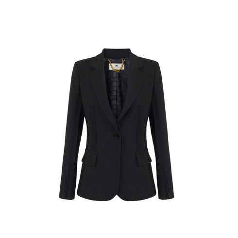 Elisabetta Franchi Giacca Giacca Donna Slim in doppio crêpe stretch 40 - Francavilla Moda