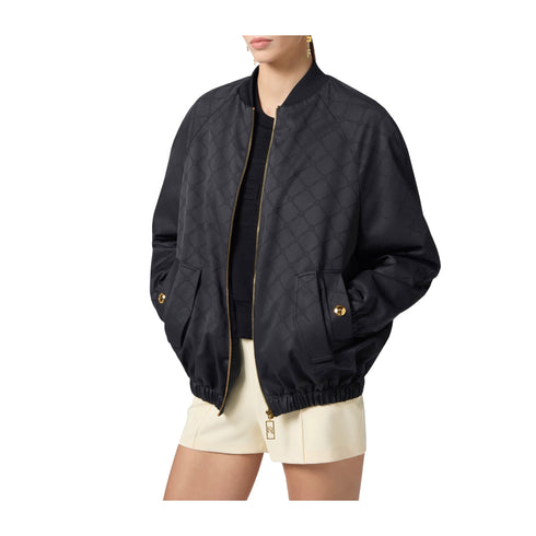 Elisabetta Franchi Giacca leggera Giubbino Donna bomber over Nero - Francavilla Moda