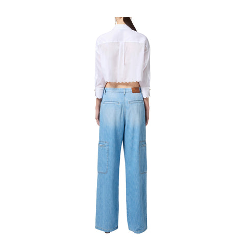 Elisabetta Franchi Jeans Jeans Donna cargo vita bassa Light blu - Francavilla Moda
