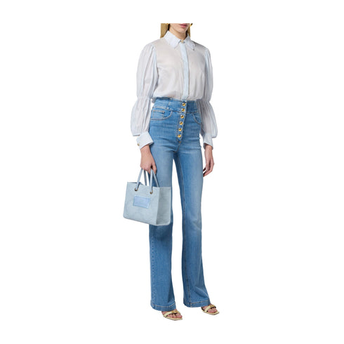 Elisabetta Franchi Jeans Jeans Donna cinque tasche flare Light blu - Francavilla Moda