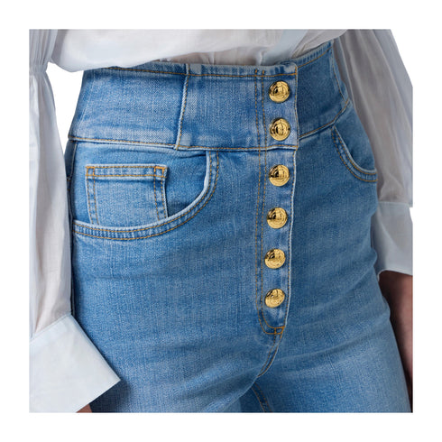 Elisabetta Franchi Jeans Jeans Donna cinque tasche flare Light blu - Francavilla Moda