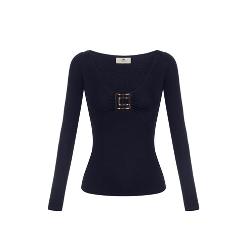 ELISABETTA FRANCHI Maglia Maglia Donna con logo in metallo 40 - Francavilla Moda