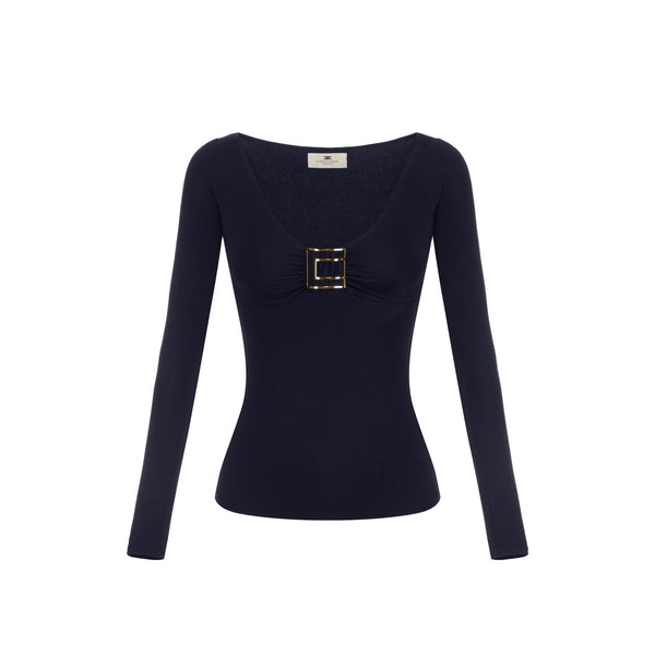 ELISABETTA FRANCHI Maglia Maglia Donna con logo in metallo 40 - Francavilla Moda
