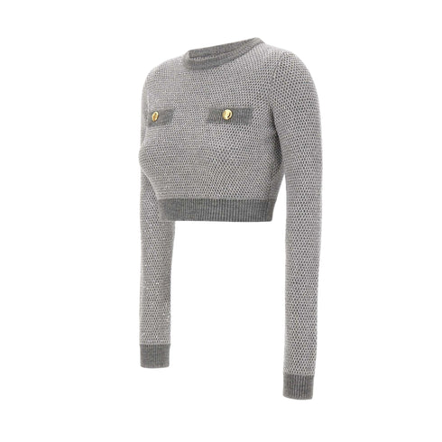 Elisabetta Franchi Maglia Maglia Donna cropped paillettes 42 - Francavilla Moda