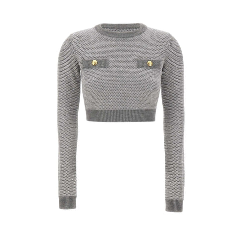 Elisabetta Franchi Maglia Maglia Donna cropped paillettes 42 - Francavilla Moda