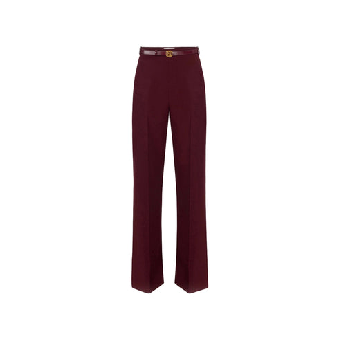 Elisabetta Franchi Pantaloni Pantalone Donna a palazzo Rouge noir A24 - ELISABETTA FRANCHIPA06147E2 - CG3 - 36 - Francavilla Moda