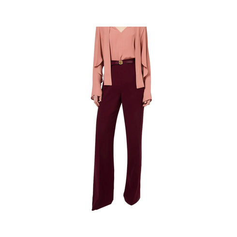 Elisabetta Franchi Pantaloni Pantalone Donna a palazzo Rouge noir A24 - ELISABETTA FRANCHIPA06147E2 - CG3 - 36 - Francavilla Moda