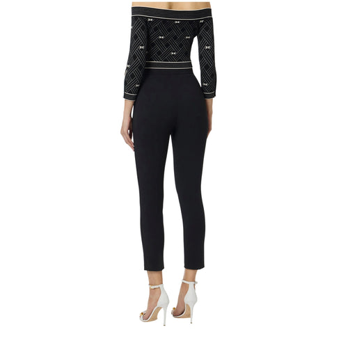 Elisabetta Franchi Pantalone Pantalone Donna a sigaretta con patte 40 - Francavilla Moda