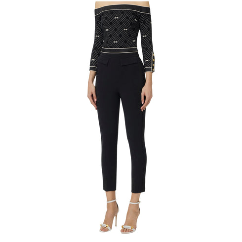 Elisabetta Franchi Pantalone Pantalone Donna a sigaretta con patte 40 - Francavilla Moda