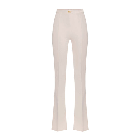 Elisabetta Franchi Pantaloni Pantalone Donna a zampa stretch Burro - Francavilla Moda