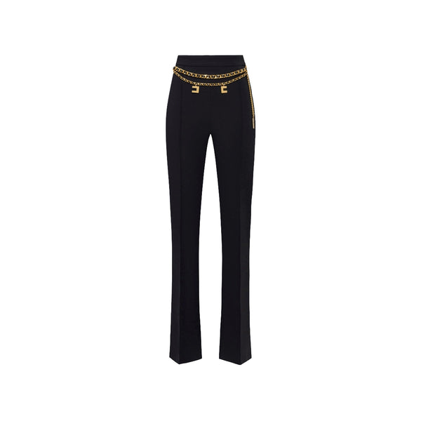 Elisabetta Franchi Pantaloni Pantalone Donna catena e charm Nero - Francavilla Moda