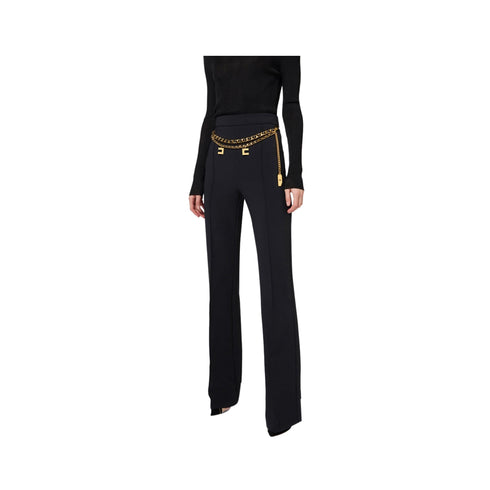 Elisabetta Franchi Pantaloni Pantalone Donna catena e charm Nero - Francavilla Moda