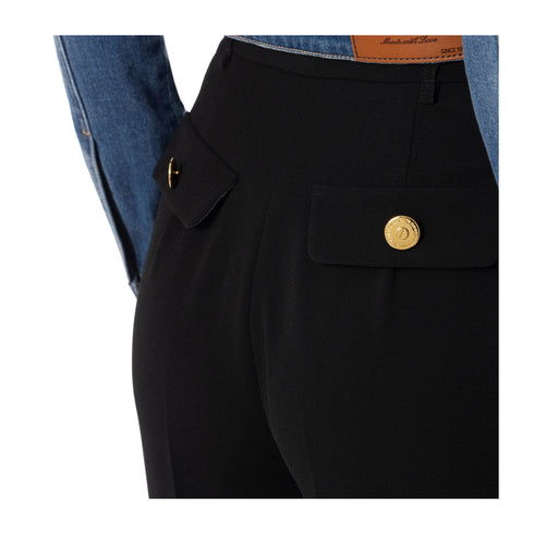 Elisabetta Franchi Pantaloni Pantalone Donna con pence Nero - Francavilla Moda