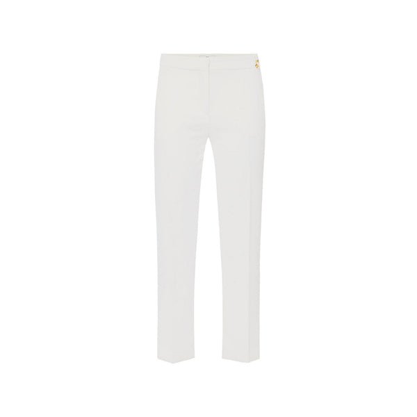 Elisabetta Franchi Pantaloni Pantalone Donna con spacchetti Avorio - Francavilla Moda