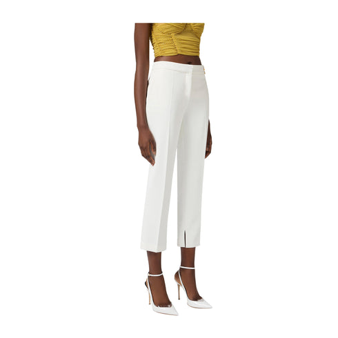 Elisabetta Franchi Pantaloni Pantalone Donna con spacchetti Avorio - Francavilla Moda