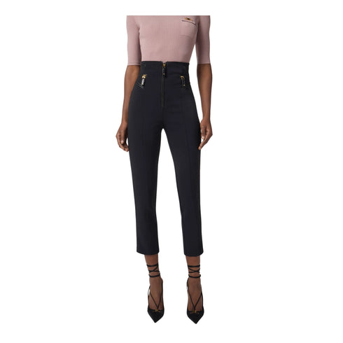 Elisabetta Franchi Pantaloni Pantalone Donna vita alta con zip 42 - Francavilla Moda