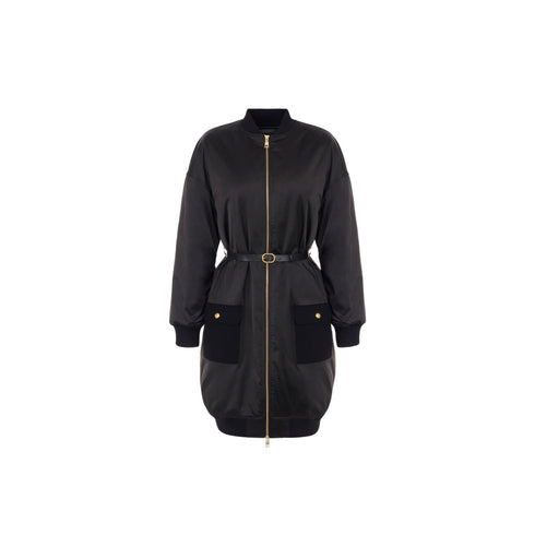 Elisabetta Franchi Parka medio Parka Donna over effetto raso 38 - Francavilla Moda