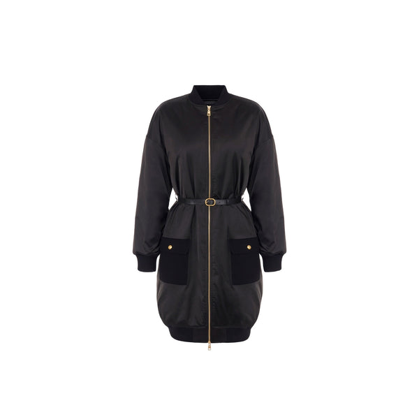 Elisabetta Franchi Parka medio Parka Donna over effetto raso 38 - Francavilla Moda