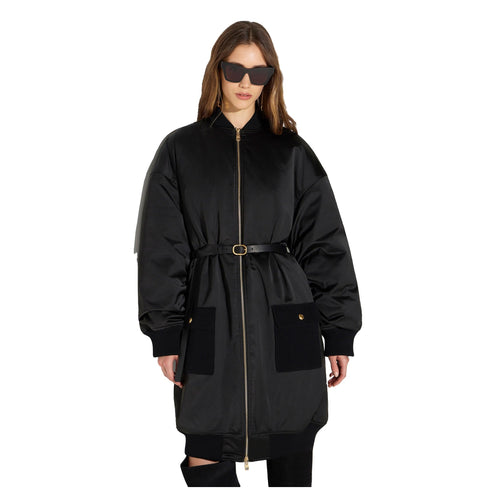 Elisabetta Franchi Parka medio Parka Donna over effetto raso 38 - Francavilla Moda