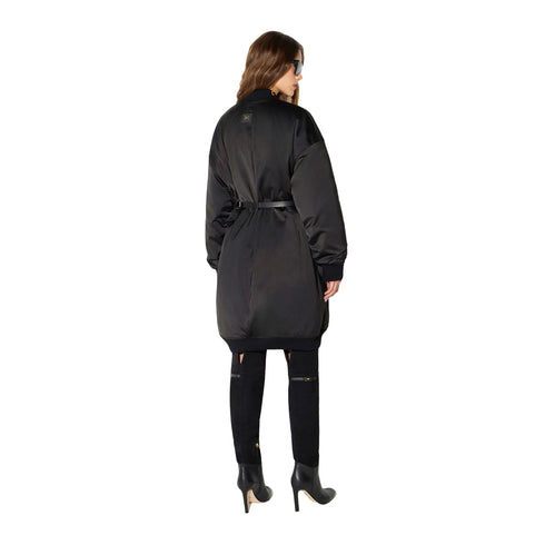 Elisabetta Franchi Parka medio Parka Donna over effetto raso 38 - Francavilla Moda