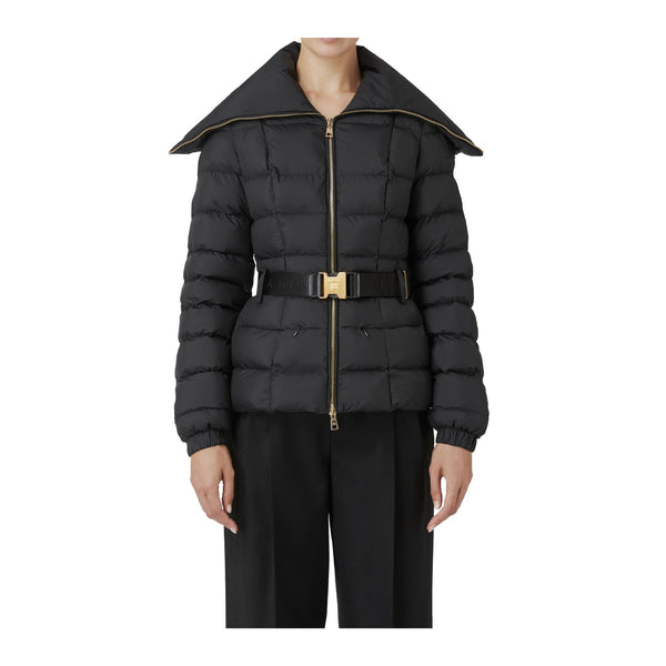 ELISABETTA FRANCHI Piumino corto Piumino Donna con collo ampio Nero - Francavilla Moda