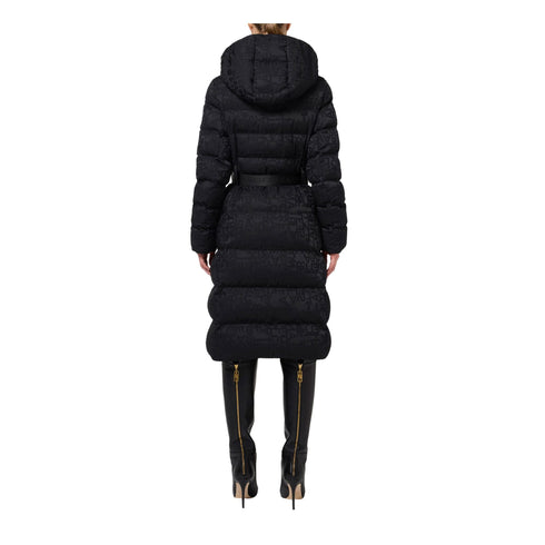 ELISABETTA FRANCHI Piumino lungo Piumino Donna lungo lettering Nero - Francavilla Moda